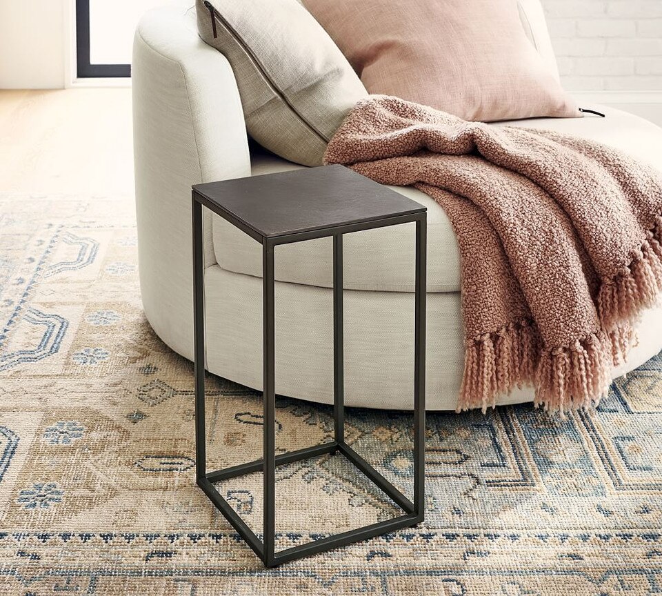 Duke 30 cm Square Accent Table, Bronze Pottery Barn Australia